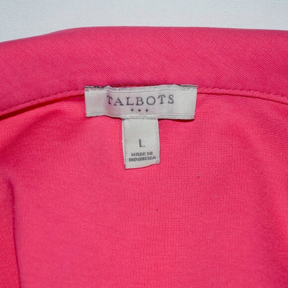 Talbots Hot Pink Sleeveless Cowl Neck Blouse Top Knit Stretch Women's L - Picture 5 of 5